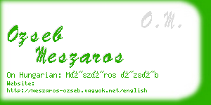 ozseb meszaros business card